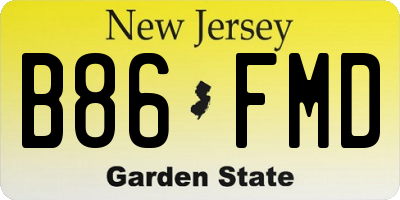 NJ license plate B86FMD