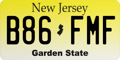 NJ license plate B86FMF
