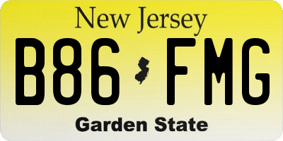 NJ license plate B86FMG