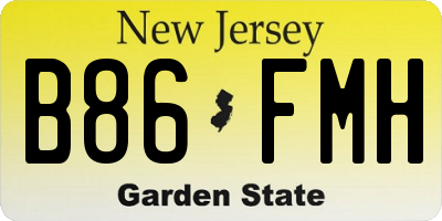 NJ license plate B86FMH