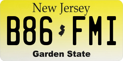 NJ license plate B86FMI