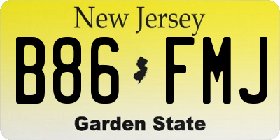 NJ license plate B86FMJ