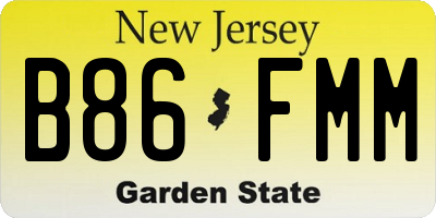 NJ license plate B86FMM