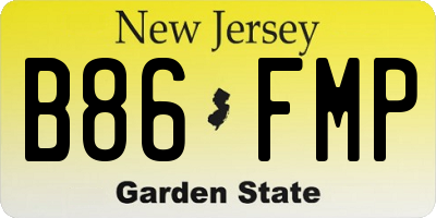 NJ license plate B86FMP