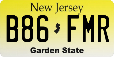 NJ license plate B86FMR