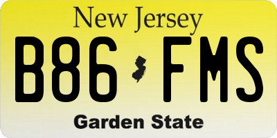 NJ license plate B86FMS