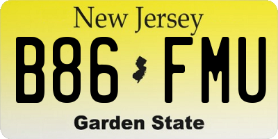 NJ license plate B86FMU