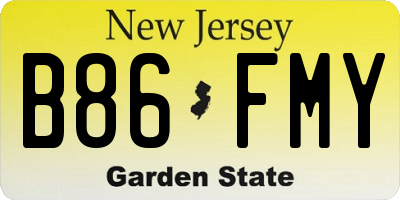 NJ license plate B86FMY