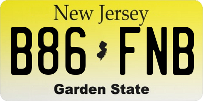 NJ license plate B86FNB