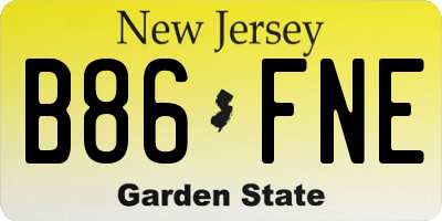 NJ license plate B86FNE