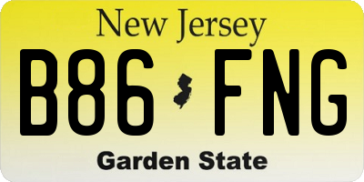 NJ license plate B86FNG