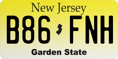 NJ license plate B86FNH