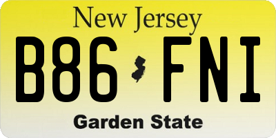 NJ license plate B86FNI