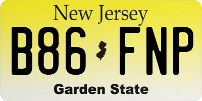 NJ license plate B86FNP