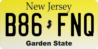 NJ license plate B86FNQ