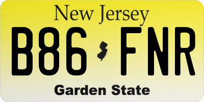 NJ license plate B86FNR