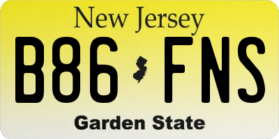 NJ license plate B86FNS