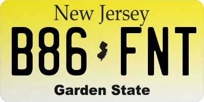 NJ license plate B86FNT