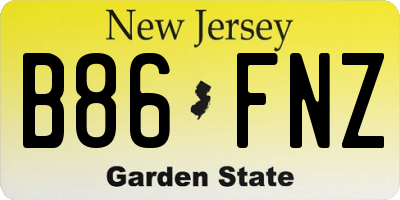 NJ license plate B86FNZ