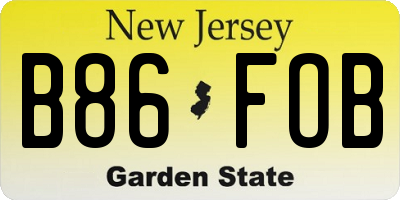 NJ license plate B86FOB