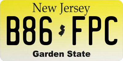 NJ license plate B86FPC