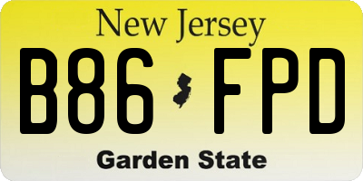 NJ license plate B86FPD