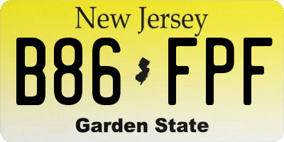 NJ license plate B86FPF