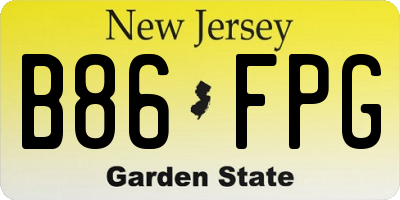 NJ license plate B86FPG