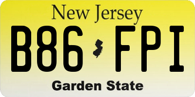 NJ license plate B86FPI