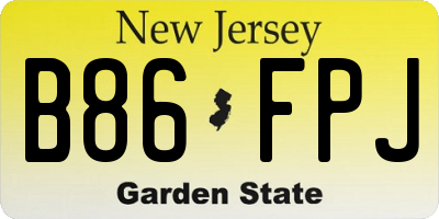 NJ license plate B86FPJ
