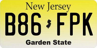 NJ license plate B86FPK