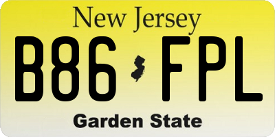 NJ license plate B86FPL