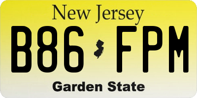 NJ license plate B86FPM