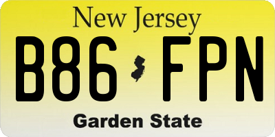 NJ license plate B86FPN