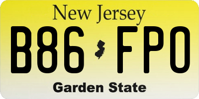 NJ license plate B86FPO