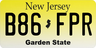 NJ license plate B86FPR