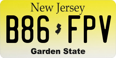 NJ license plate B86FPV
