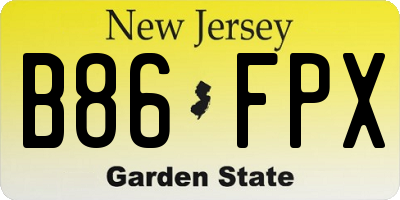 NJ license plate B86FPX