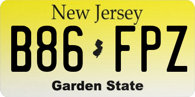 NJ license plate B86FPZ