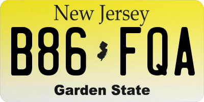 NJ license plate B86FQA