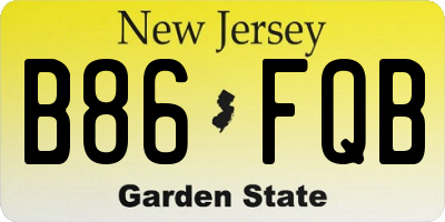 NJ license plate B86FQB