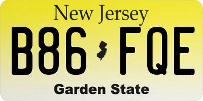 NJ license plate B86FQE