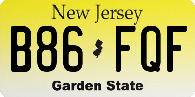 NJ license plate B86FQF