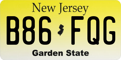 NJ license plate B86FQG