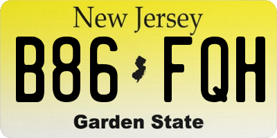 NJ license plate B86FQH
