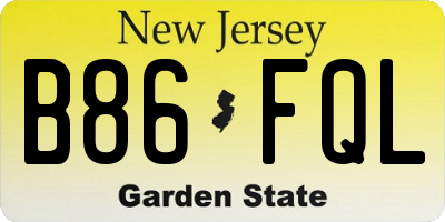 NJ license plate B86FQL