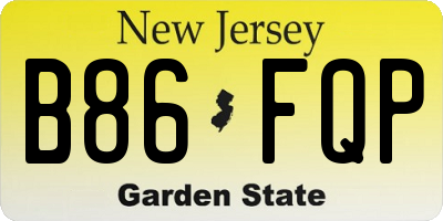NJ license plate B86FQP