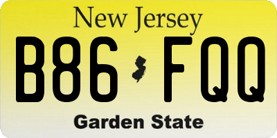 NJ license plate B86FQQ