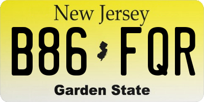 NJ license plate B86FQR