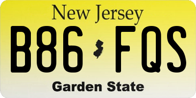 NJ license plate B86FQS